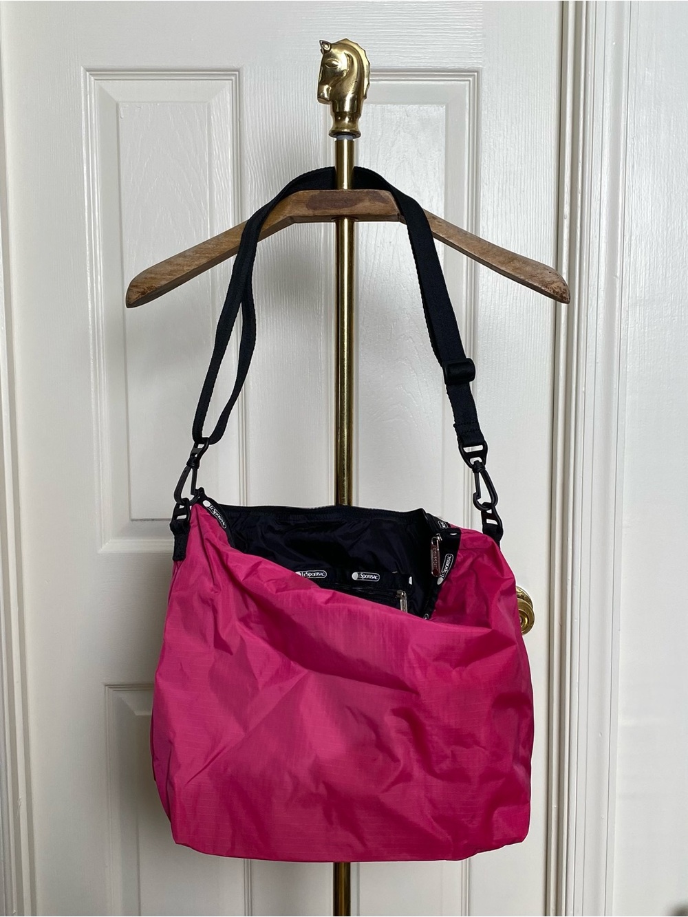 Lesportsac Hot Pink Nylon Shoulder Bag Purse